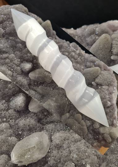 Selenite Twisted Crystal Wand